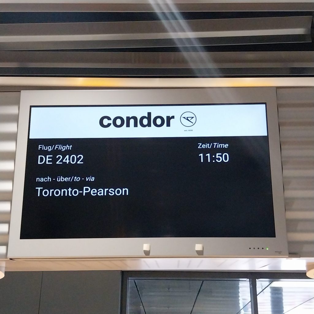 Unser Flug nach Toronto