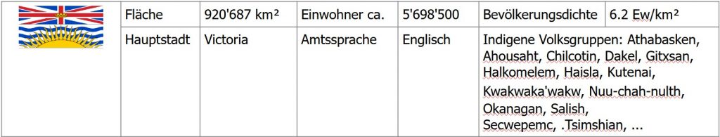 01.11_Canada – 11. Etappe – Provinz British Columbia – Erster Teil