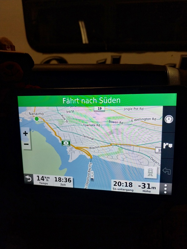 - 31 m, was ist los? Ahh wir sind noch auf der Fähre