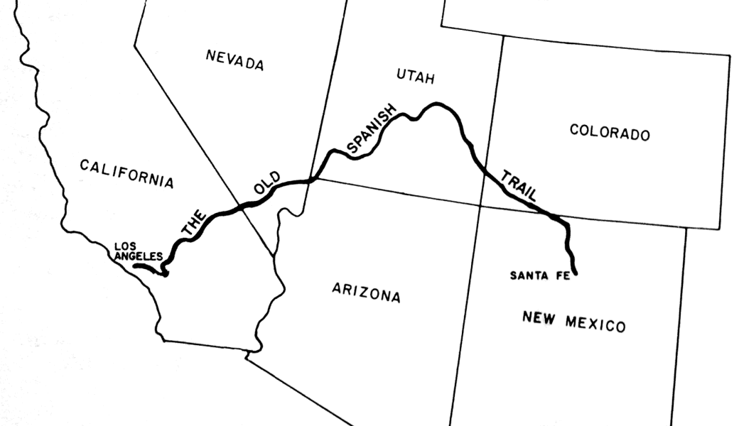 Old Spanish Trail Die historische Handelsroute verbindet Santa Fé, via New Mexico, Uta und Nevada mit Los Angeles. Ca. 2'000 km lang. Erstmals 1776 von europäischen Siedlern erkundet.