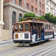 Das berühmte Cable Car Hand betriebene Kabelstrassenbahn , erste Fahrt im Jahre 1873
