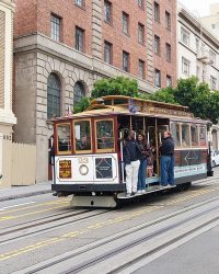 Das berühmte Cable Car Hand betriebene Kabelstrassenbahn , erste Fahrt im Jahre 1873